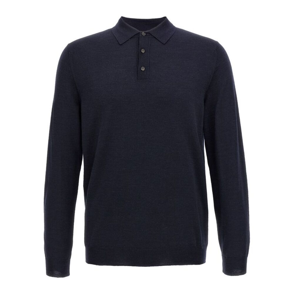 ZANONE Blue Virgin Wool Polo Men's Shirt